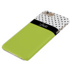 Motif à pois vert pomme noir et blanc vibrant