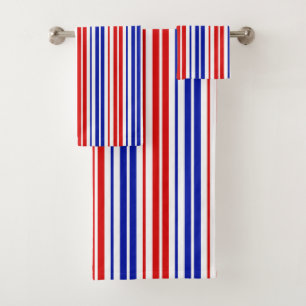Motif à rayures blanches rouges bleues  