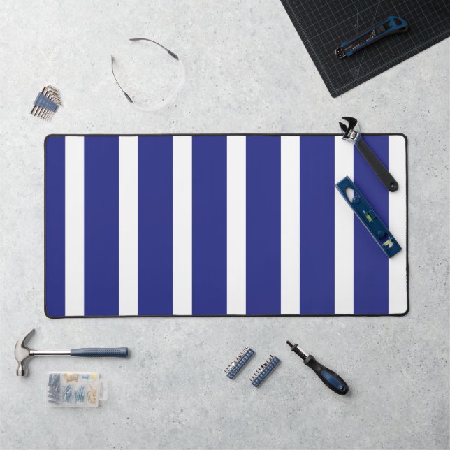 Motif à rayures bleu et blanc marine (Poste de travail)