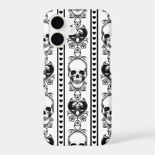 Motif à rayures de crâne baroque blanc