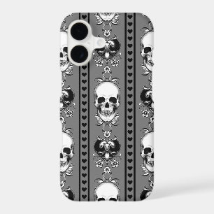 Motif à rayures de crâne baroque gris