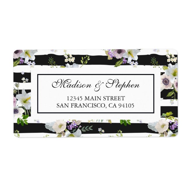 Motif à rayures florales peintes - Mariage (Devant)