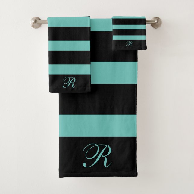 Motif à rayures noir et turquoise (En situation)