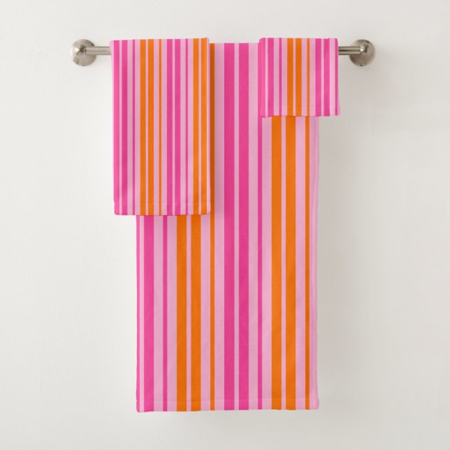 Motif à rayures verticales rose et orange (En situation)