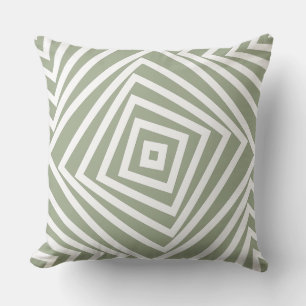 Motif à spirale blanc et gris - oreiller à lancer
