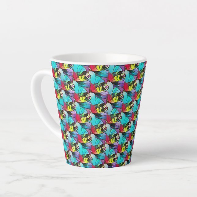 motif Abstrait 1208 - Latte Mug (Angle gauche)