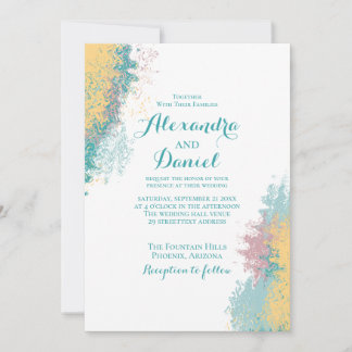 motif Abstrait coloré. Faire-part de mariage