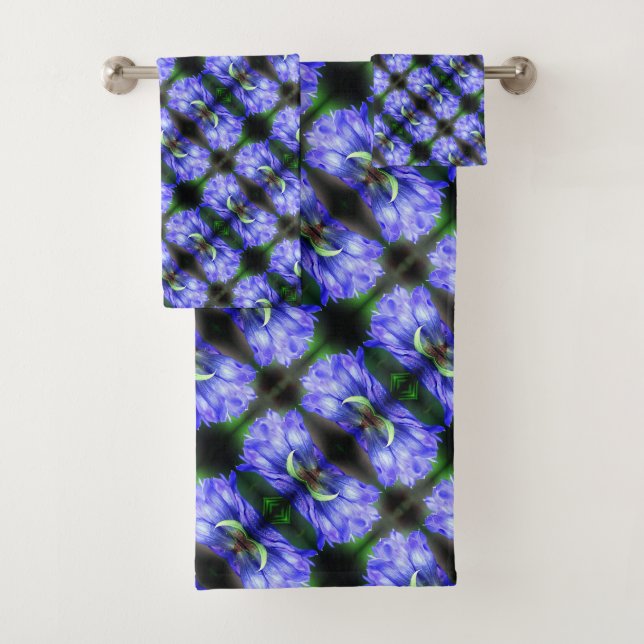 Motif Abstrait de la Fleur Gentienne Bleue (En situation)