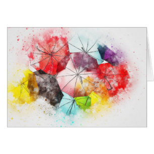 Motif Abstrait de parapluie aquarelle
