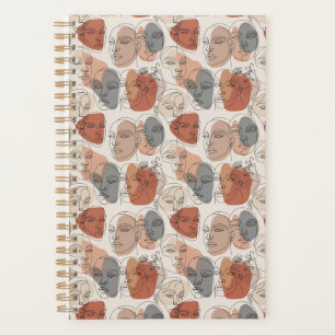 Motif abstrait de visage féminin