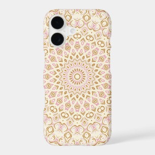 Motif Abstrait Doré et Rose Radieux