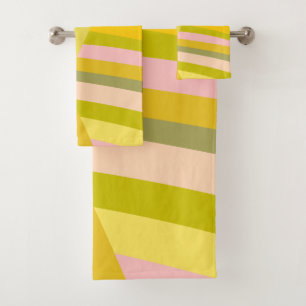 Motif Abstrait en rose jaune citron vert