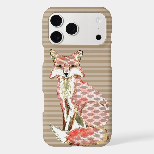 Motif Abstrait moderne Watercolor Fox (Verso)