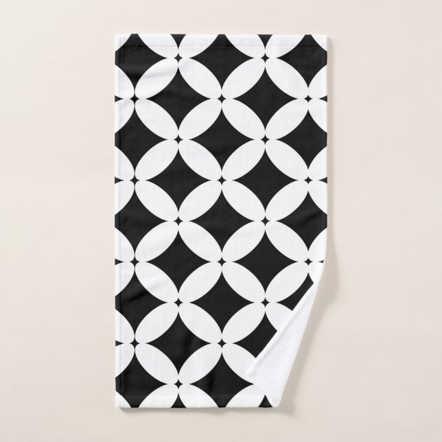 Motif abstrait - noir et blanc. (Serviette à main)