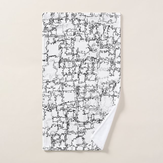 Motif Abstrait noir et blanc (Serviette à main)