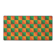 Motif Abstrait rétro orange et vert géométrique