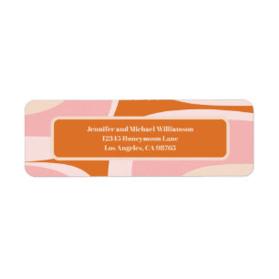 Motif Abstrait Rose et Orange Retro Groove