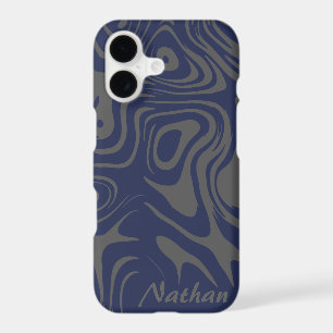 Motif Abstrait Tourbillonnant Gris et Bleu Personn