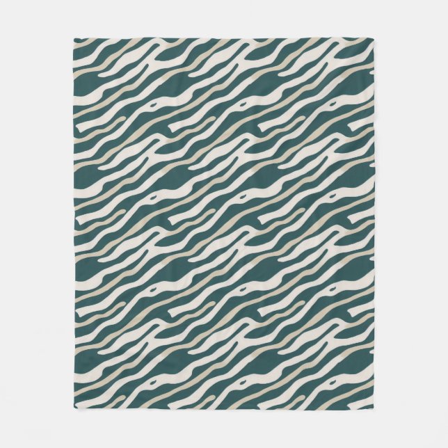 Motif Abstrait Wavy Lines - couverture Sherpa (Devant)