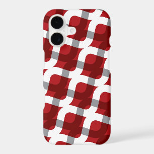 Motif Abstrait Zig Zag Gras Rouge & Blanc Années 7