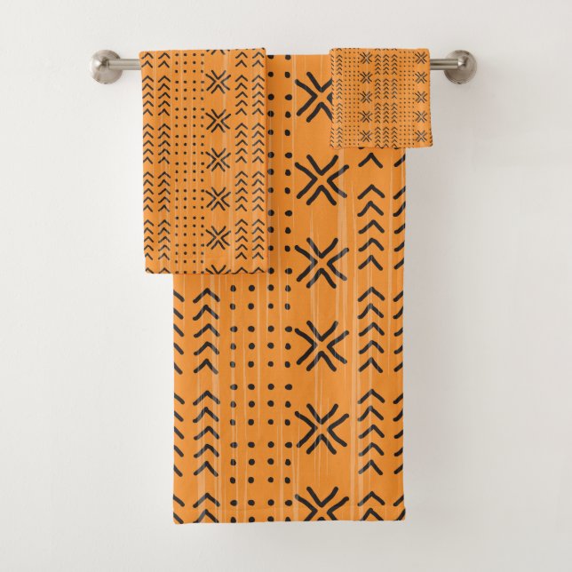 Motif africain de la moisissure orange moderne (En situation)