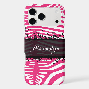 Motif Amoureux de Zèbre Rose et Noir