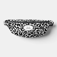 Motif animal personnalisé Nom Voyage Noir Blanc