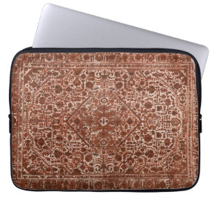 motif antique oriental marron laptop sleeve