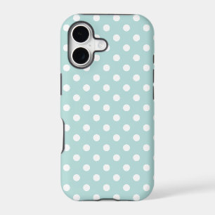 Motif Aqua et Points Blancs