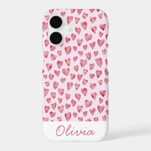 Motif aquarelle de cœur d'amour rose nom