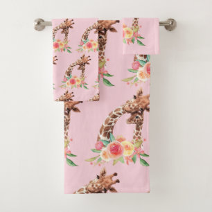Motif aquarelle de girafe mignon maman et bébé