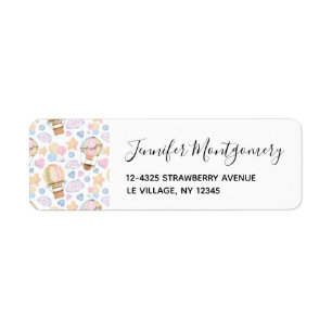 Motif aquarelle fantaisiste de montgolfière