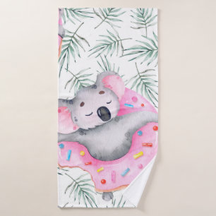 Motif aquarelle peint à la main avec koala tropic
