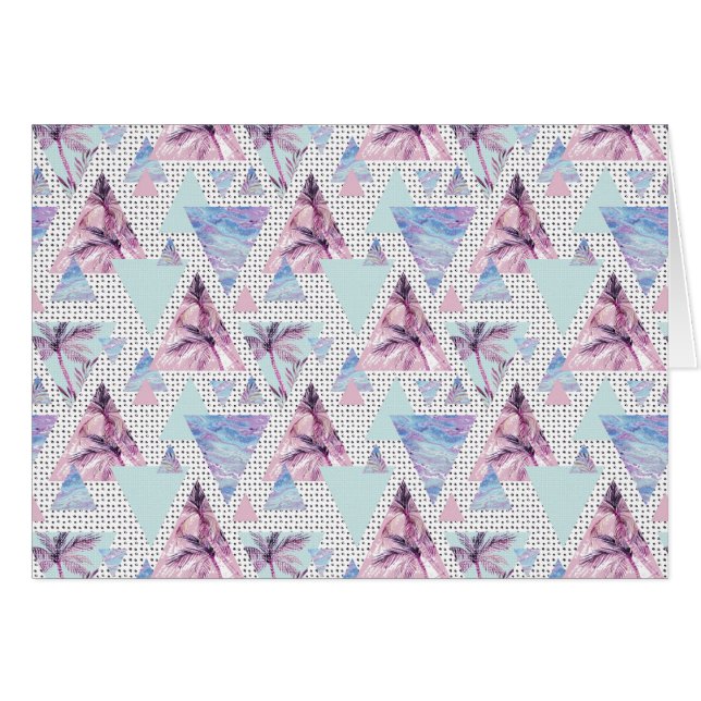 Motif Aquarelle rose et bleu palmier (Devant horizontal)