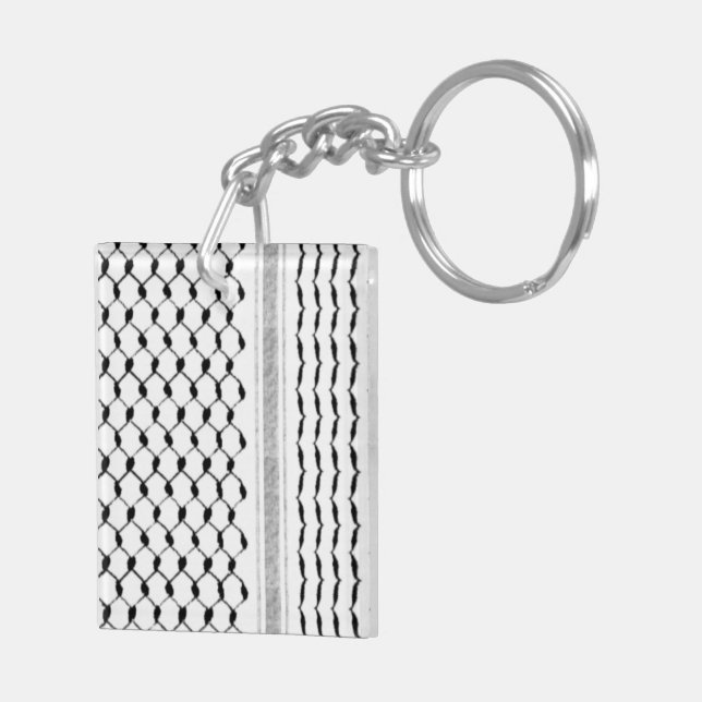 Motif arabe palestinien Kufiya Porte - clé acryliq (Dos droit)