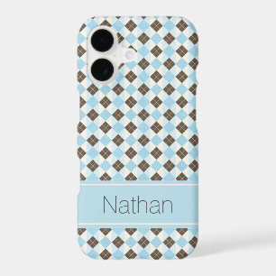 Motif Argyle Personnalisé Bleu et Marron
