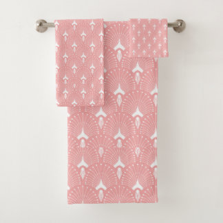 Motif art déco blanc et rose