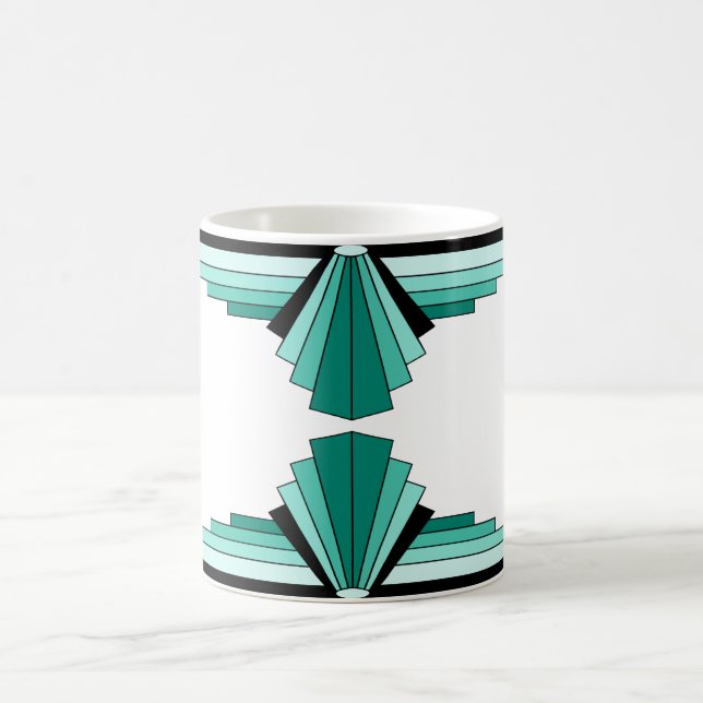 Motif Art déco en Mug café vert (Centre)