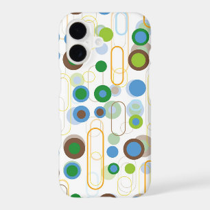 Motif artistique rétro bleu vert pastilles points