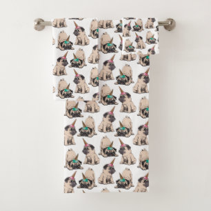 Motif aspirant de licorne des carlins de chiot