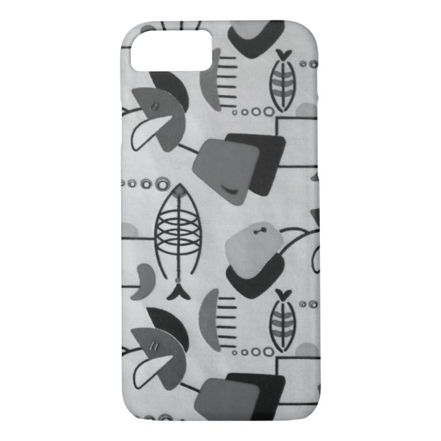 Motif atomique noir et blanc iPhone 7 Coque (Dos)