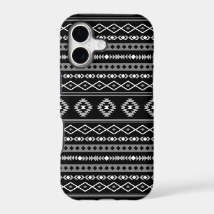 Motif Azteque Mixte Blanc Gris Noir
