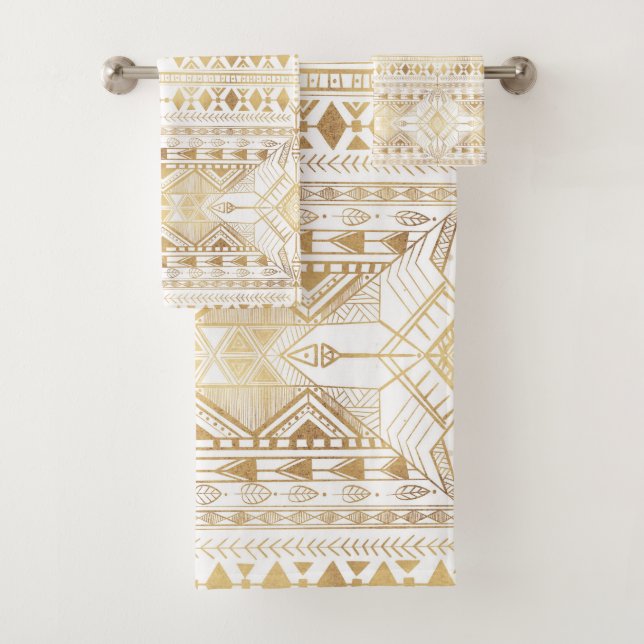 Motif Aztèque tribal géométrique or tendance (En situation)