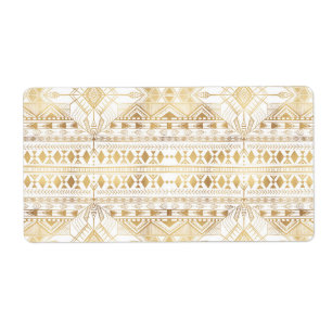 Motif Aztèque tribal géométrique or tendance
