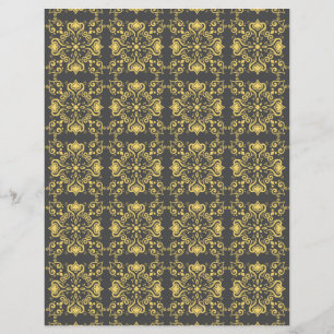 Motif Azulejo Jaune Gris A01b Papier à gratter