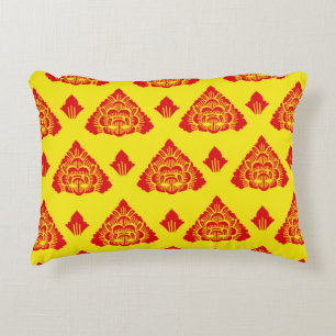 Motif Bali, Indonesia. with modern colours. Vintag Accent Pillow