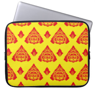 Motif Bali, Indonesia. with modern colours. Vintag Laptop Sleeve