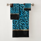 Motif Bébé Léopard Bleu et Noir avec Monogramme