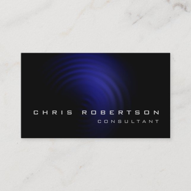 Motif Black Blue Spiral Carte de visite (Devant)