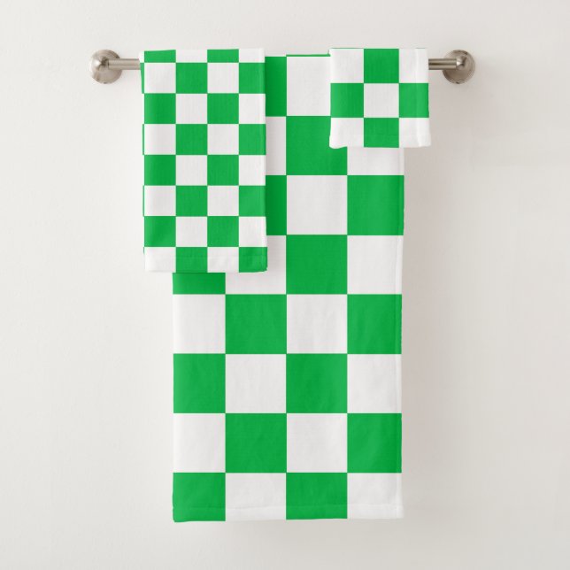 Motif blanc À damiers blanc vert (En situation)